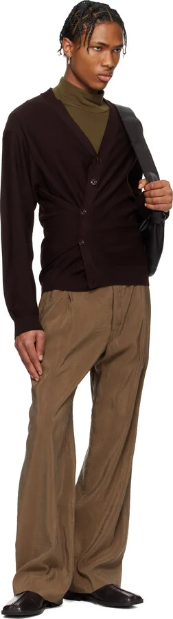 LEMAIRE Brown Flat Piped Loafers - Image 5