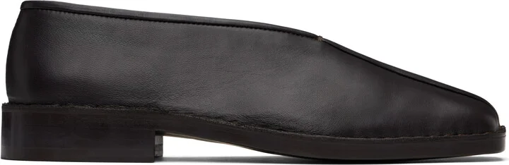 LEMAIRE Brown Flat Piped Loafers