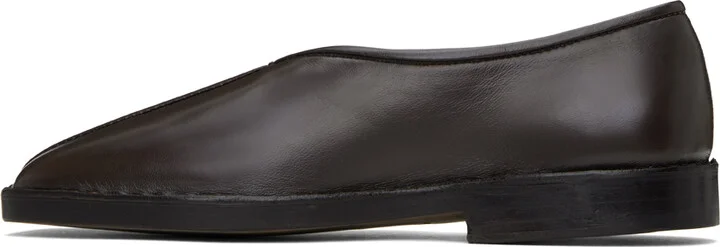 LEMAIRE Brown Flat Piped Slippers - Image 3