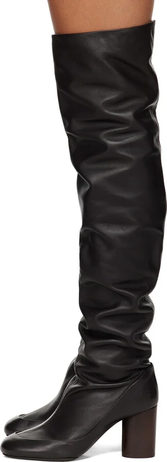 LEMAIRE Brown Glove 80mm Tall Boots - Image 3