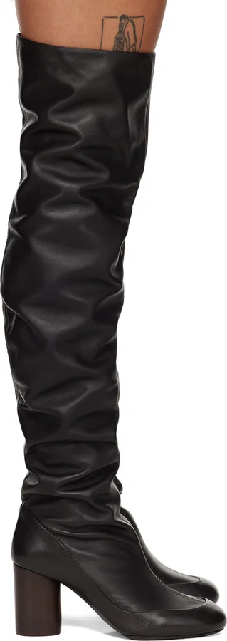LEMAIRE Brown Glove 80mm Tall Boots