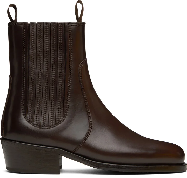 LEMAIRE Brown Leather Chelsea Boots