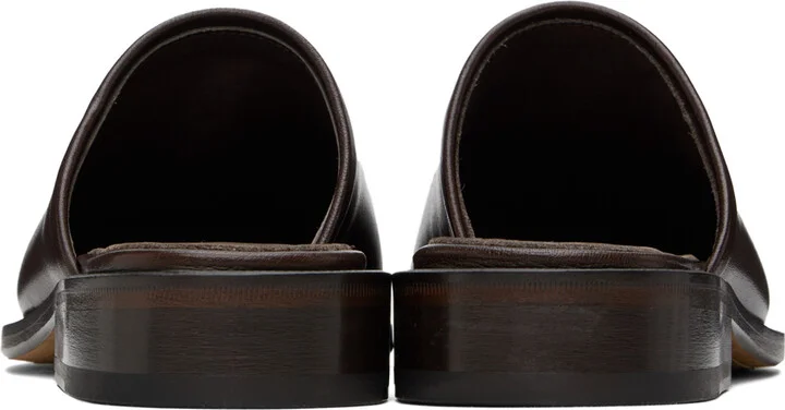 LEMAIRE Brown Square Mules - Image 2