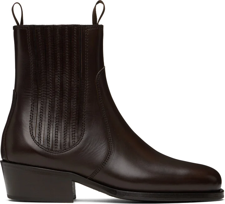 LEMAIRE Brown Vegetable-Tanned Chelsea Boots