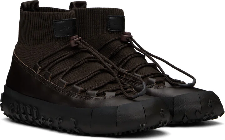 LEMAIRE Brown Vibram Wrap On Sneakers - Image 4