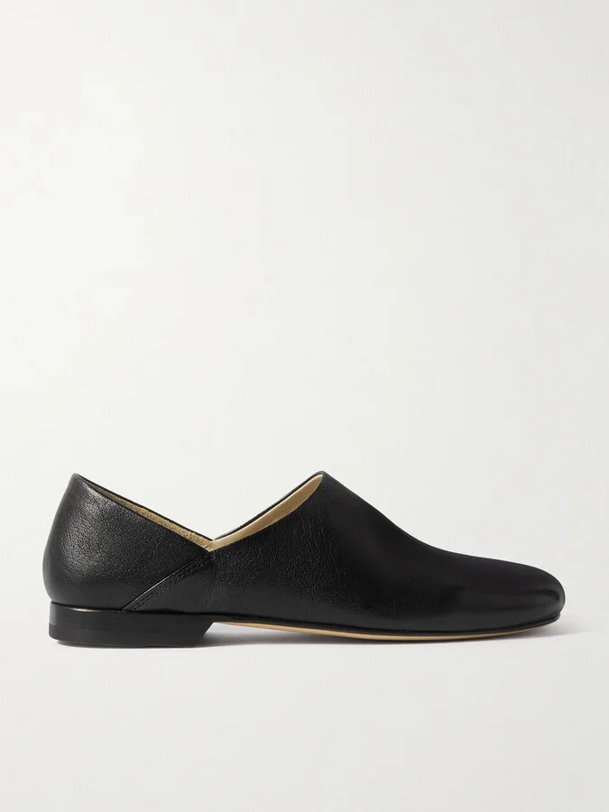 LEMAIRE - Full-grain Leather Loafers - Black