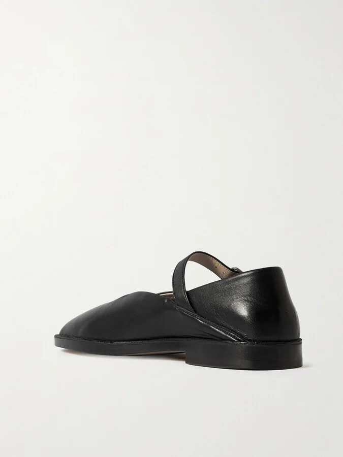 LEMAIRE - Leather Ballet Flats - Black - Image 3