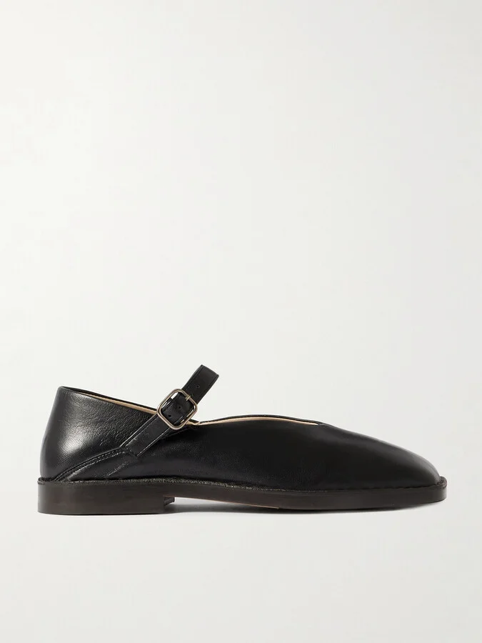 LEMAIRE - Leather Ballet Flats - Black - Image 5