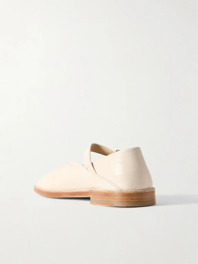 LEMAIRE - Leather Ballet Flats - White - Image 3