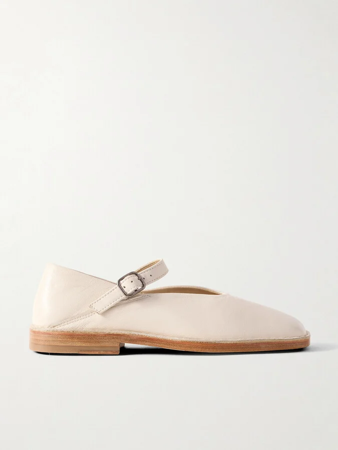 LEMAIRE - Leather Ballet Flats - White - Image 5