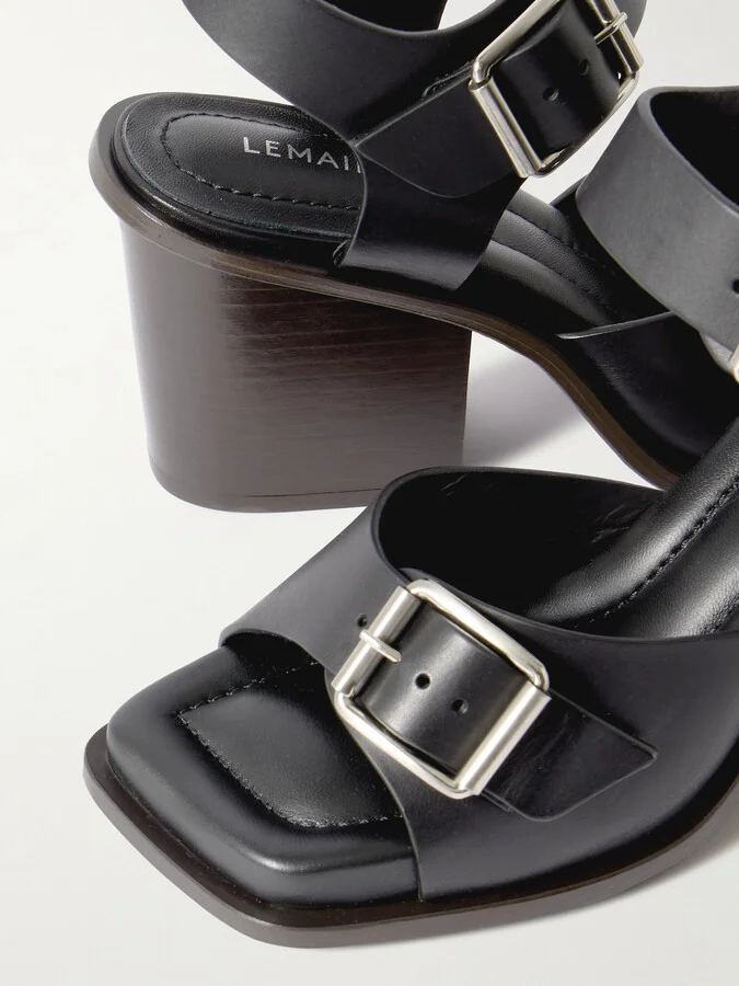 LEMAIRE - Leather Sandals - Black - Image 4