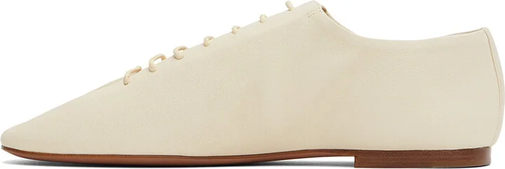 LEMAIRE Off-White Souris Flat Classic Derbys - Image 3