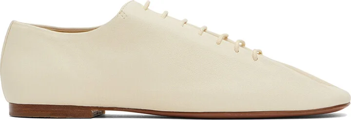 LEMAIRE Off-White Souris Flat Classic Derbys