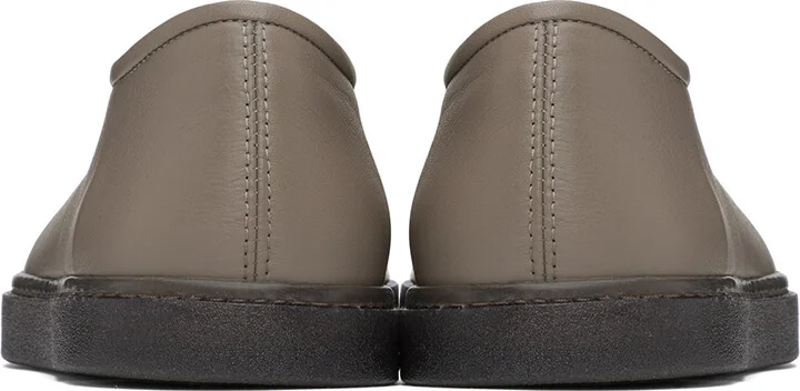 LEMAIRE SSENSE Exclusive Gray Piped Slippers - Image 2