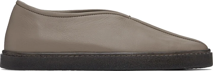 LEMAIRE SSENSE Exclusive Gray Piped Slippers