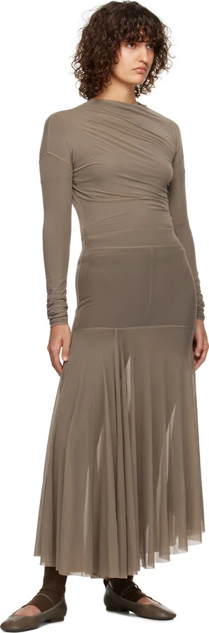 LEMAIRE Taupe Square Flat Ballerina Flats - Image 5