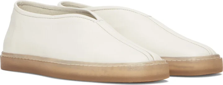 LEMAIRE White Linoleum Piped Loafers - Image 4