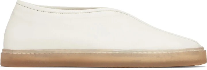 LEMAIRE White Linoleum Piped Loafers