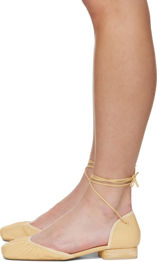 LEMAIRE Yellow Micro Ballerina Heeled Sandals - Image 3