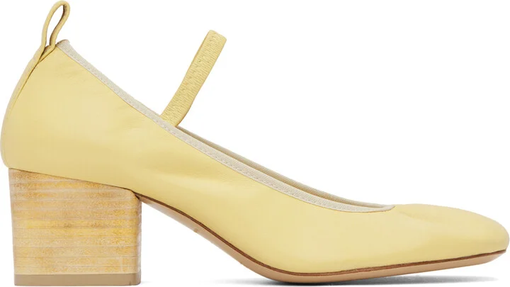 LEMAIRE Yellow Square Ballerina Heels