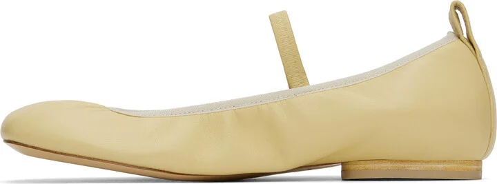 LEMAIRE Yellow Square Flat Ballerina Flats - Image 3
