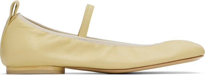 LEMAIRE Yellow Square Flat Ballerina Flats