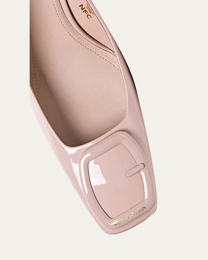 Lemon Patent Buckle Slingback Pumps - Image 5