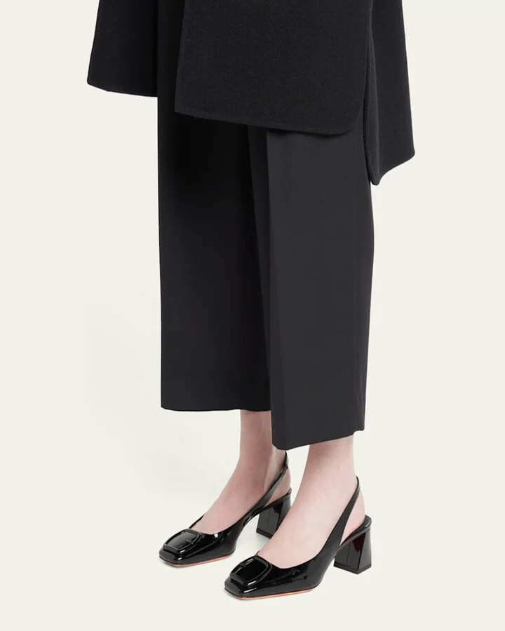 Lemon Patent Buckle Slingback Pumps - Image 3