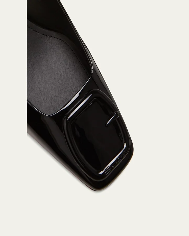 Lemon Patent Buckle Slingback Pumps - Image 4