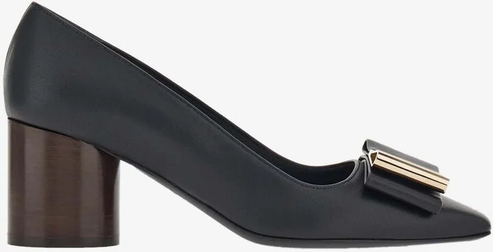 Lena 60 Double-Bow Nappa Leather Pumps