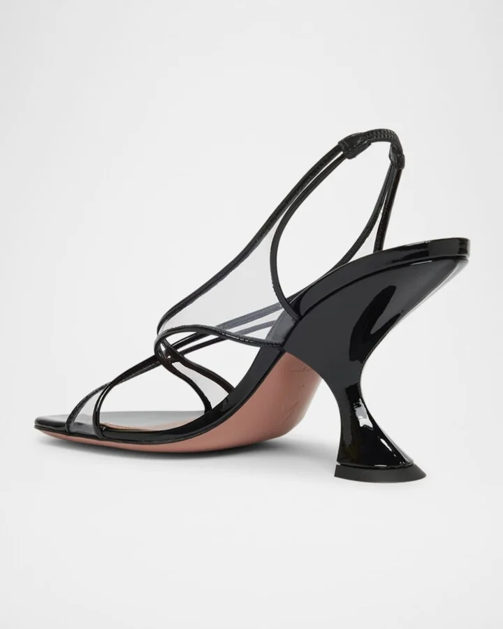 Lena Clear Patent Crisscross Slingback Sandals - Image 2