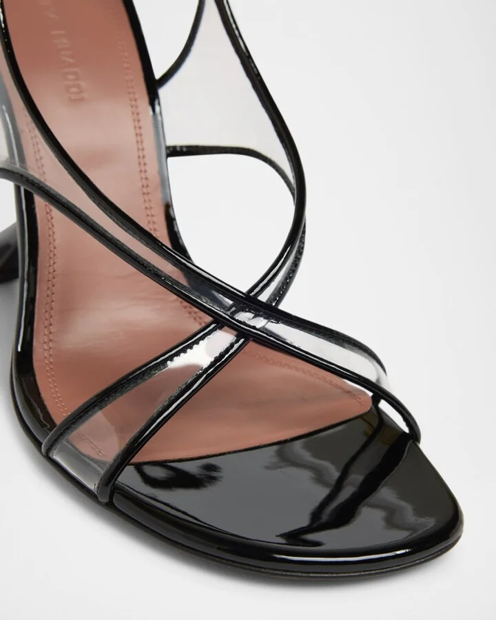 Lena Clear Patent Crisscross Slingback Sandals - Image 4