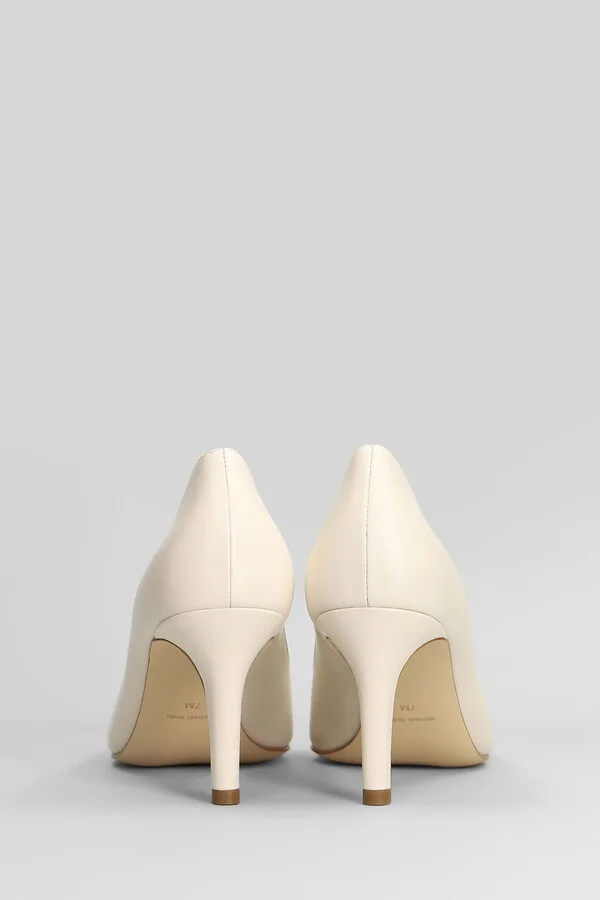 Lena Pump Pumps In Beige Leather - Image 4