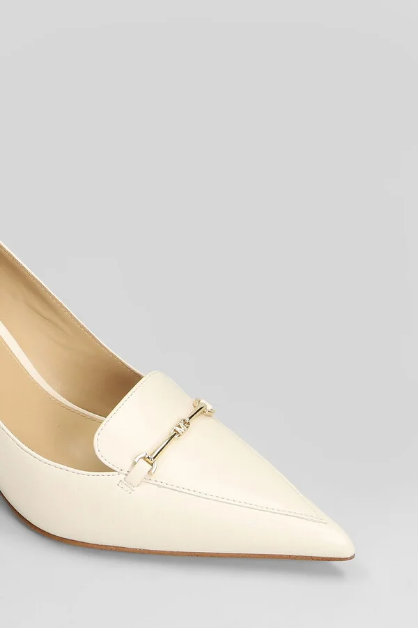 Lena Pump Pumps In Beige Leather - Image 5