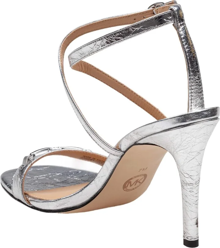 Lena Sandal In Metallic Leather Color Silver - Image 3