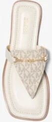 Lena Signature Logo and Leather T-Strap Sandal - Image 2