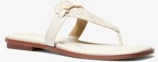 Lena Signature Logo and Leather T-Strap Sandal - Image 3
