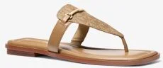 Lena Signature Logo and Leather T-Strap Sandal - Image 5