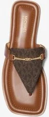 Lena Signature Logo and Leather T-Strap Sandal - Image 9