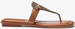 Lena Signature Logo and Leather T-Strap Sandal - Image 10