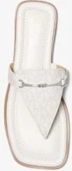 Lena Signature Logo and Leather T-Strap Sandal - Image 11