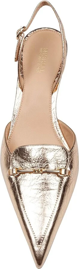 Lena Slingback In Metallic Leather Gold Color - Image 2