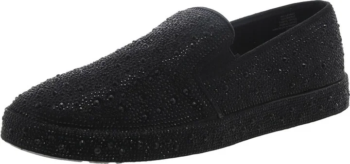 Lenna Womens Rhinestone Slip On Loafers