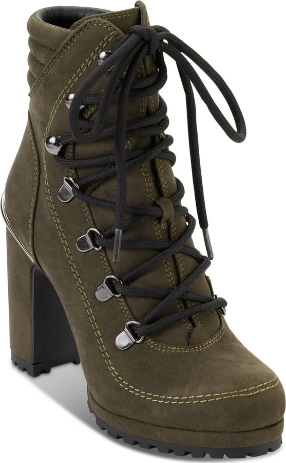 Lenni Womens Faux Leather Lug Sole Booties