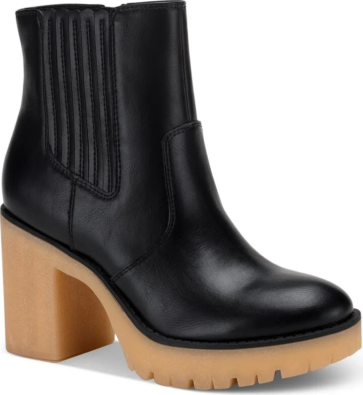 Lennii Womens Faux Leather Platform Ankle Boots