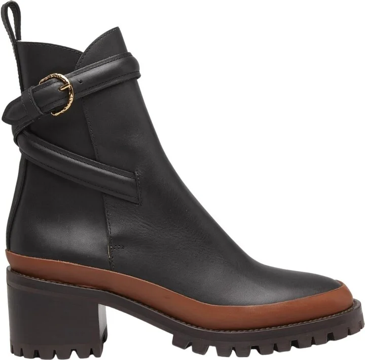 Lennox Buckle Ankle Boot In Noir