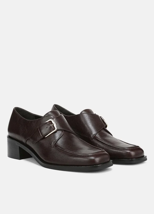 Lennox Leather Heeled Monk-Strap Loafer - Image 2
