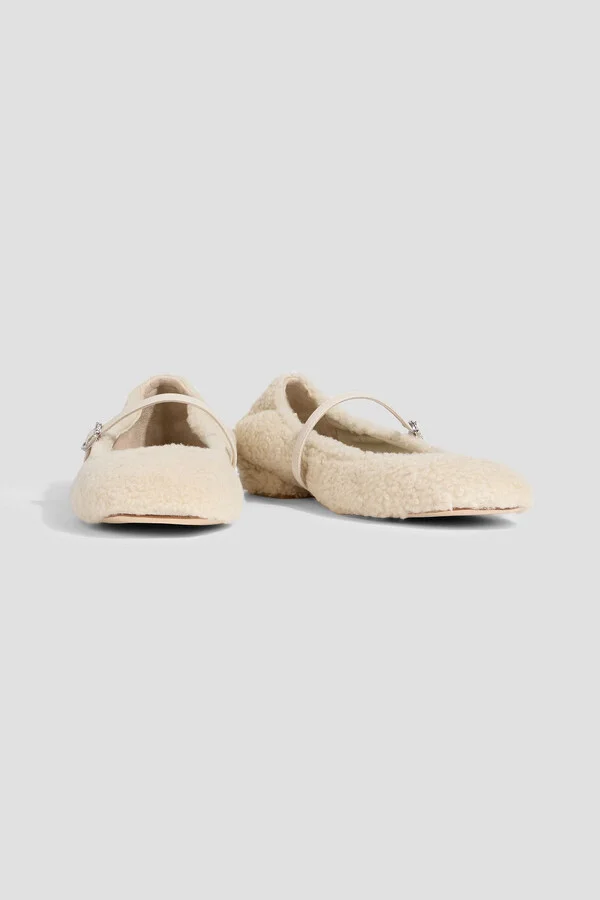 Lennox leather-trimmed shearling Mary Jane flats - Image 2