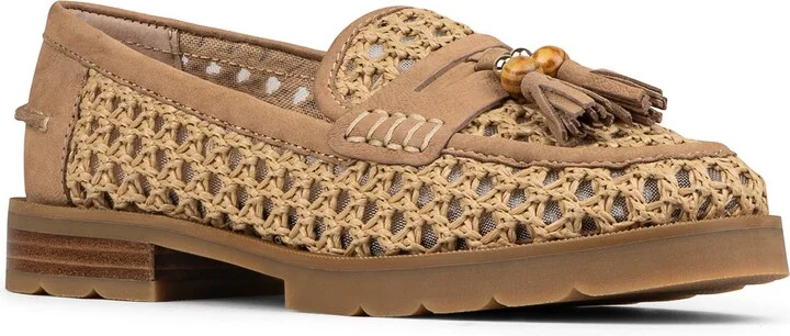 Lenny Woven Raffia Tassel Loafer