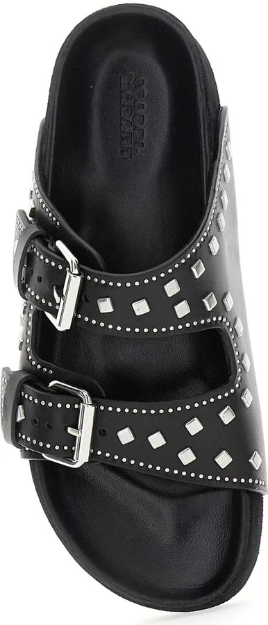 'lennyo' Black Sandals With Stud Embellishments And Moulded Footbed In Leather Woman - Image 4